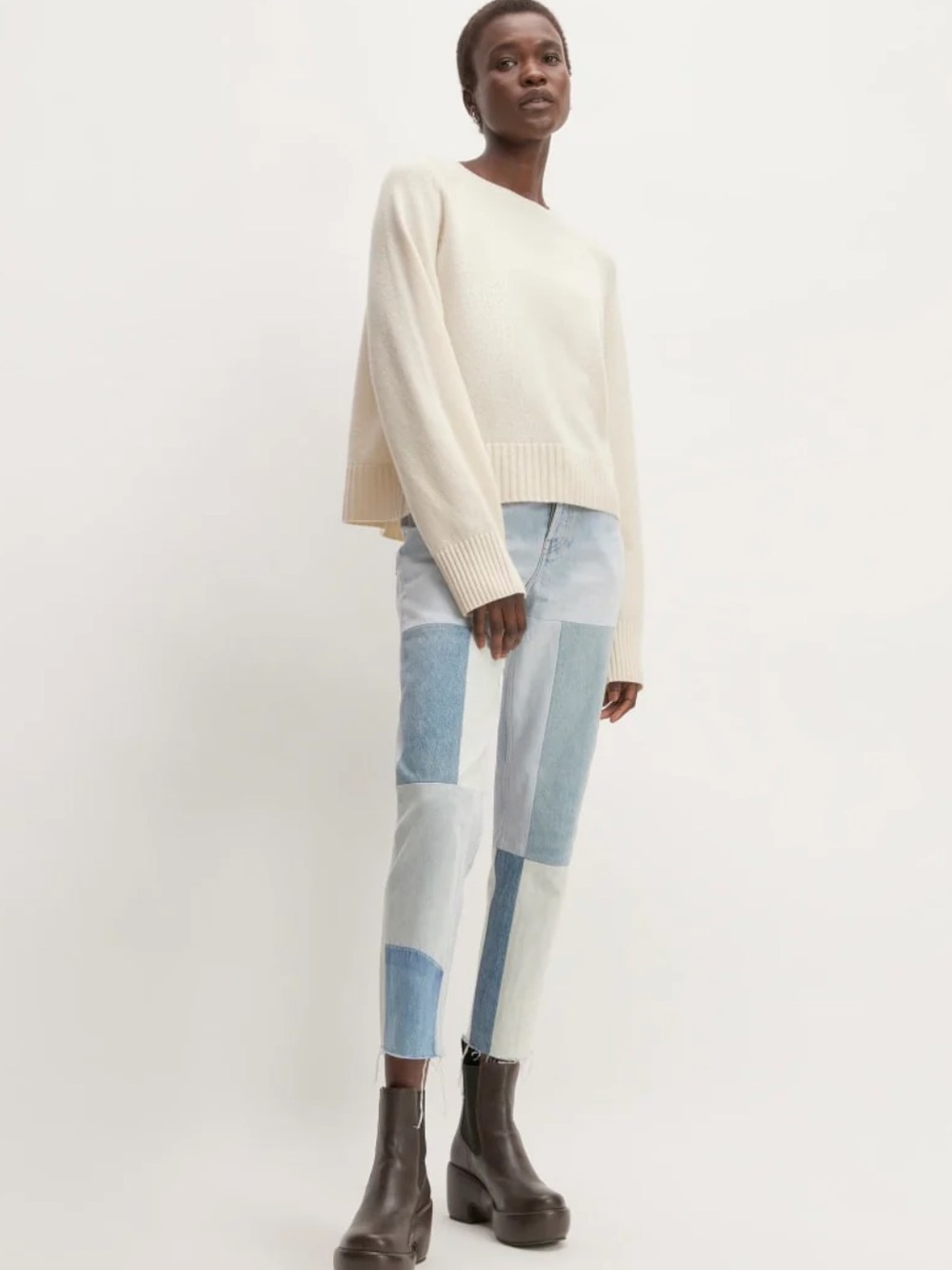 NWT everlane high waisted patchwork jeans